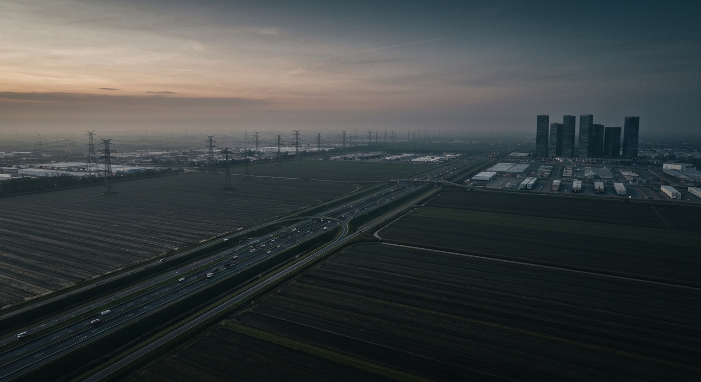 Nederlandse infrastructuur en gebiedsontwikkeling vanuit de lucht